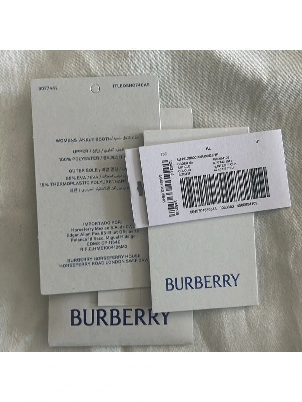 Burberry Check Pillow Padded Snow Boots, Size 40, NEW in Box with DustBag